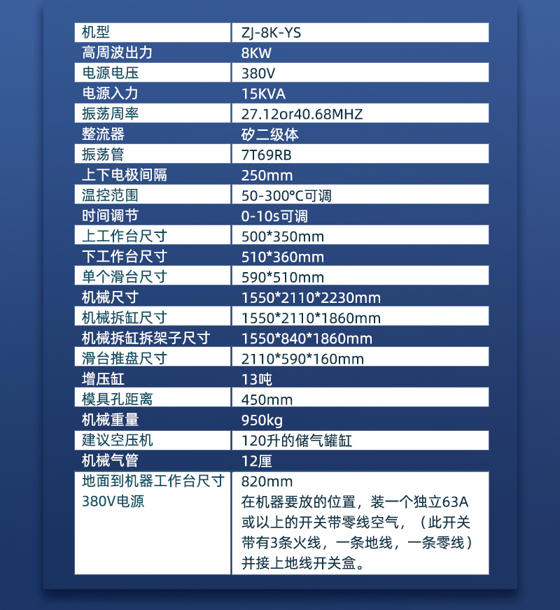 医疗护腰带高周波机参数